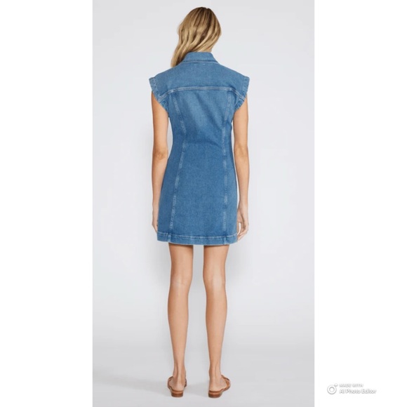 Etica Gabriela Seamed Dress in Cobra Size Small NWT Blue Jean Denim Mini Dress - Picture 5 of 17
